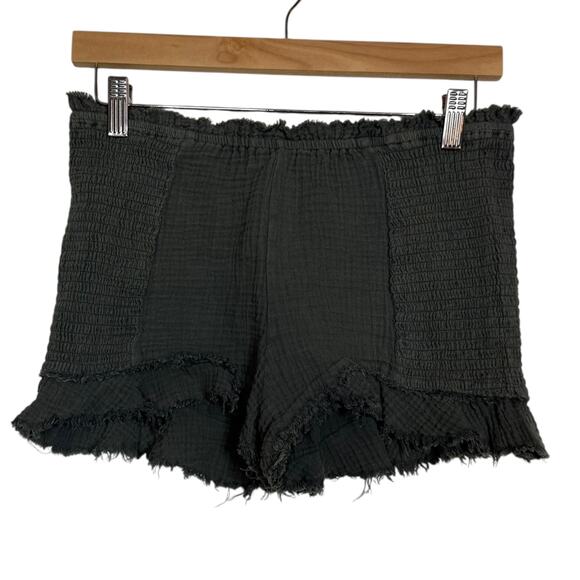 POL charcoal gray high waist stretchy ruffle shorts - medium - Picture 1 of 7